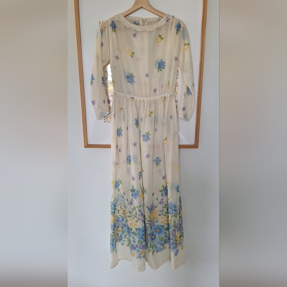 Vintage Handmade 1970s Floral Dress